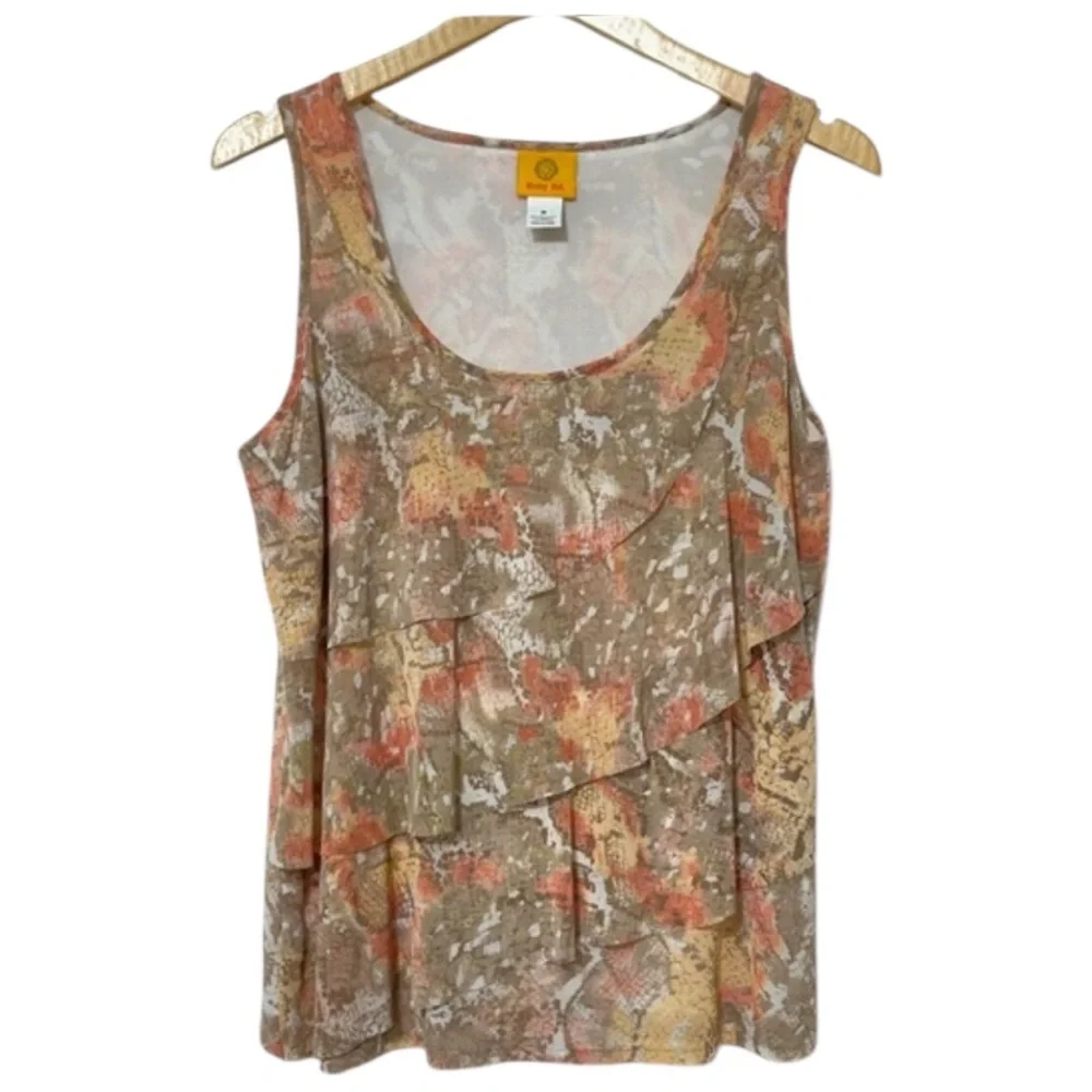 Ruby Rd Womens Layered Ruffle Mesh Tank Top - Picture 4 of 4